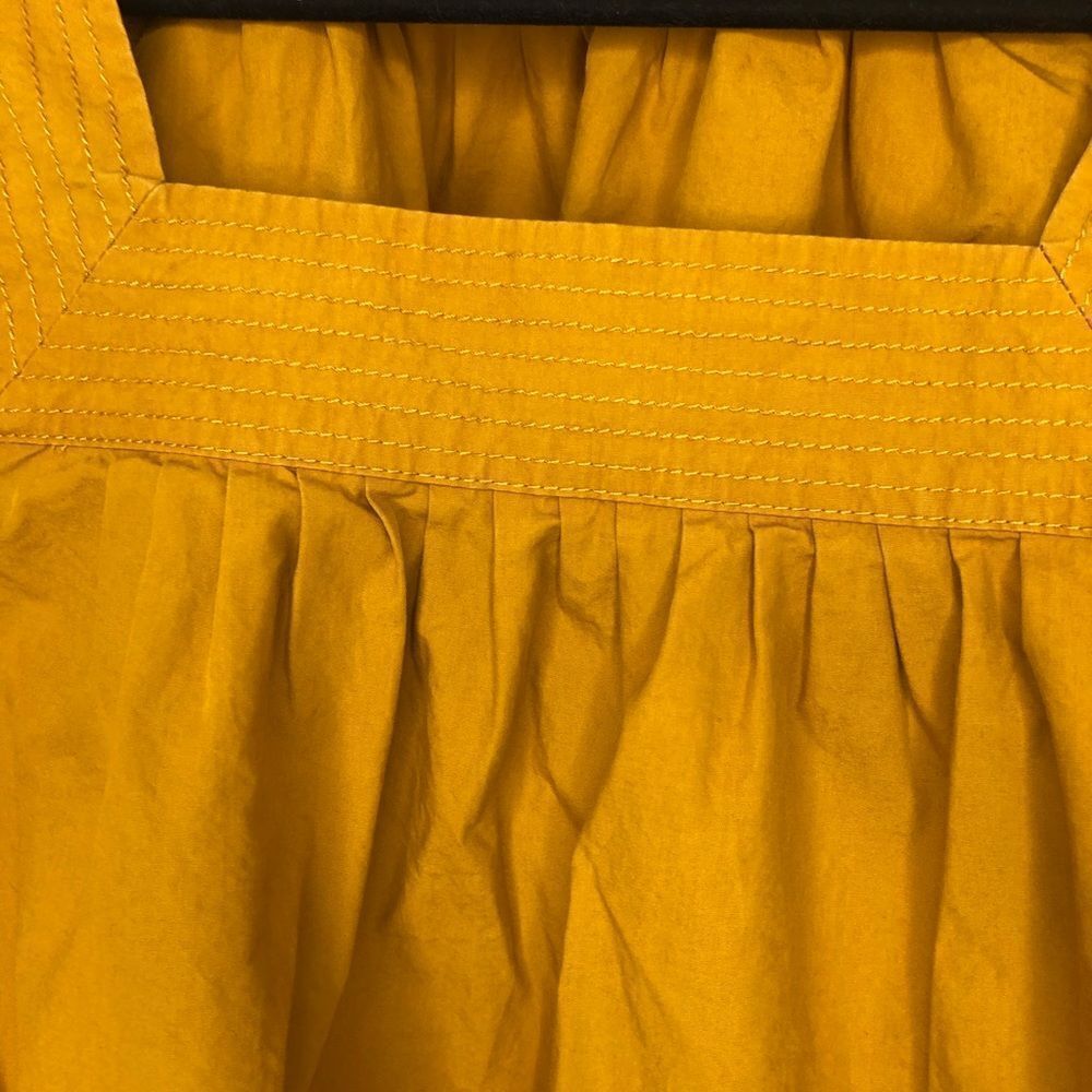 Madewell yellow long wide sleeve smock style tunic top, size medium. - Picture 5 of 13